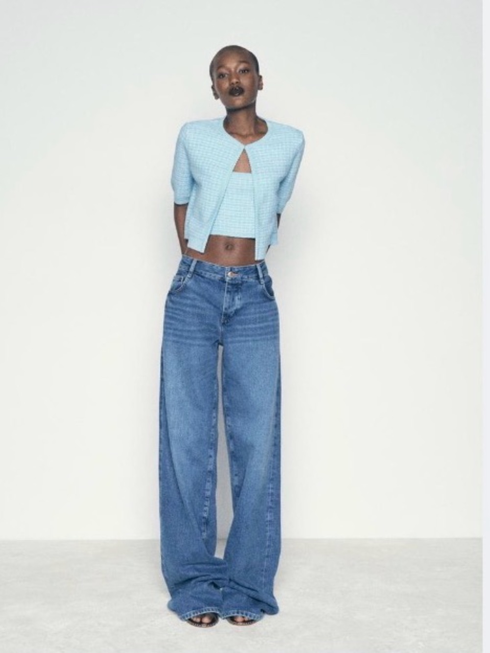 Zara Cropped Knit Cardigan